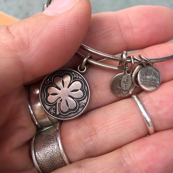 Alex and Ani silver four leaf clover bracelet - Picture 6 of 6